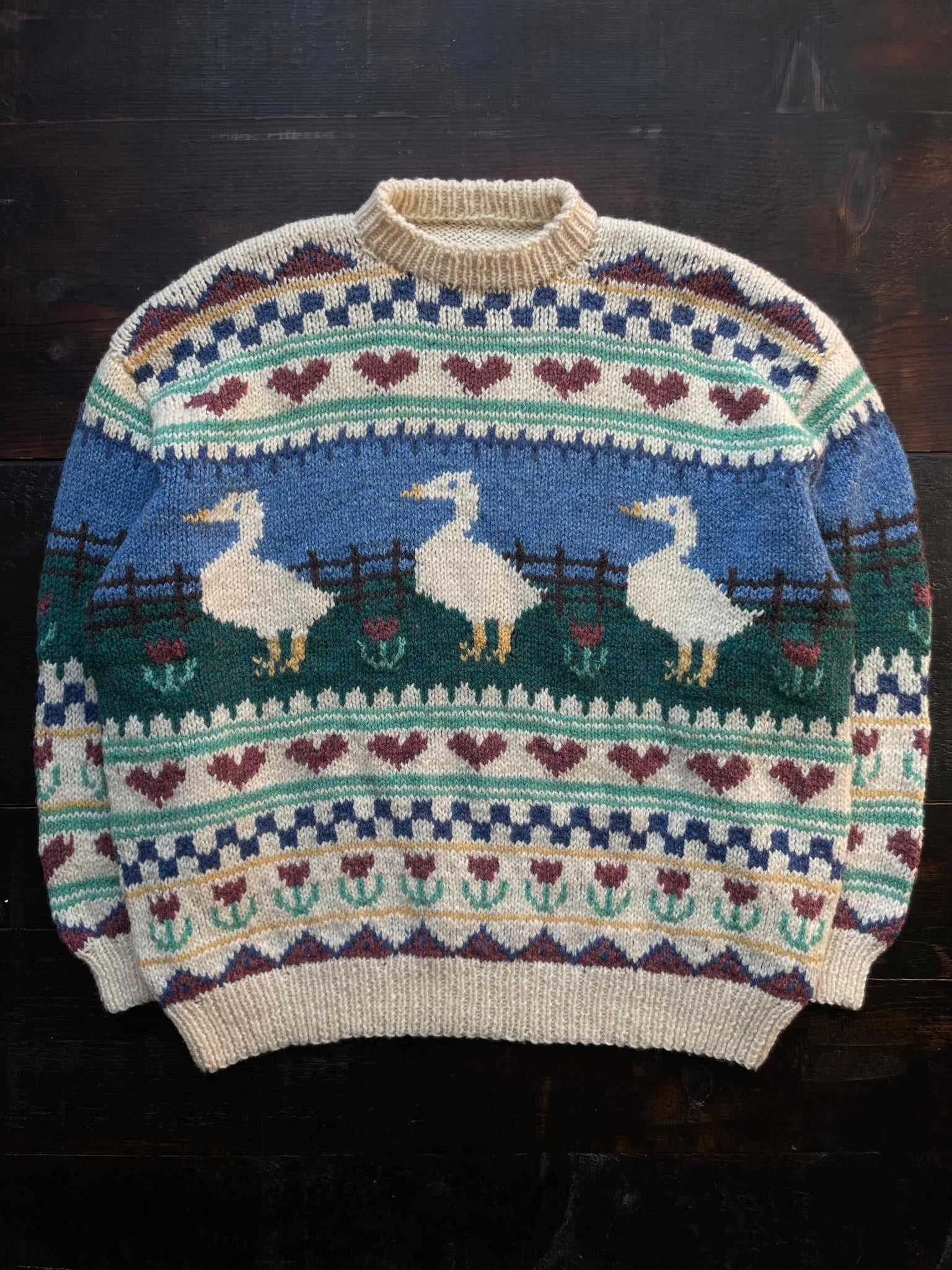 70s Duck Hand-knit